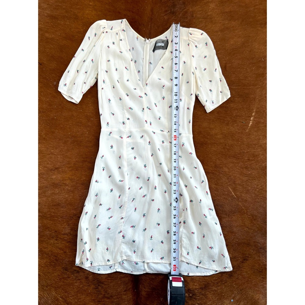 Reformation Floral V-Neck Short Sleeve Mini Dress 4 - Picture 10 of 12
